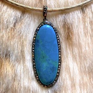 🌎 Turquoise & Marcasite Choker
